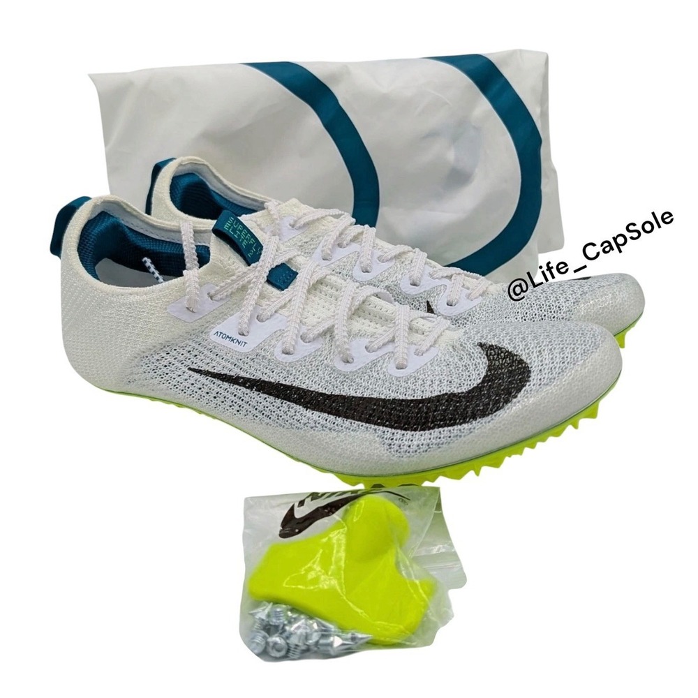 Size 6.5 Nike Zoom Superfly Elite 2 Men's Flyknit White Green Spikes FZ9662-100